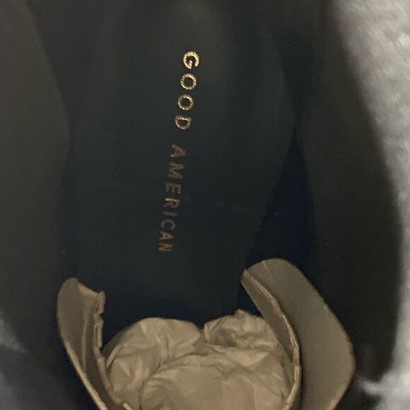 NIB Good American Women’s Black Scuba Neoprene Kickstand Heel Boots - Size 5.5 - Picture 11 of 13